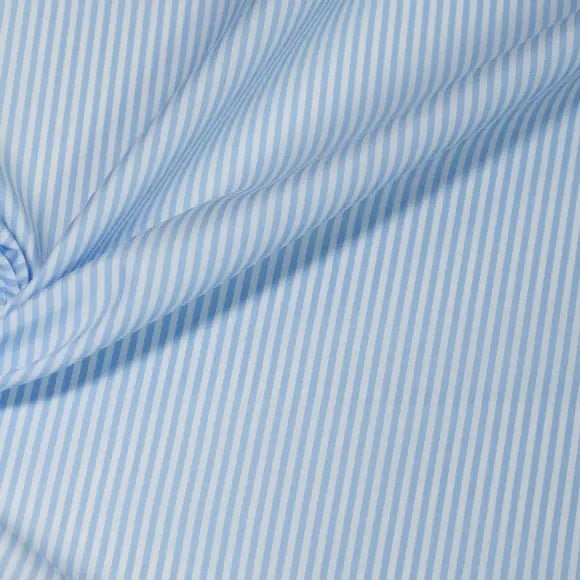 Supraluxe Light Blue Poplin Stripes 5 Custom Shirt 7054.4036.401 - Yeossal