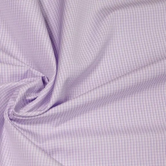 Supraluxe Lilac Poplin Check 1 Custom Shirt 7054.9269.900 - Yeossal