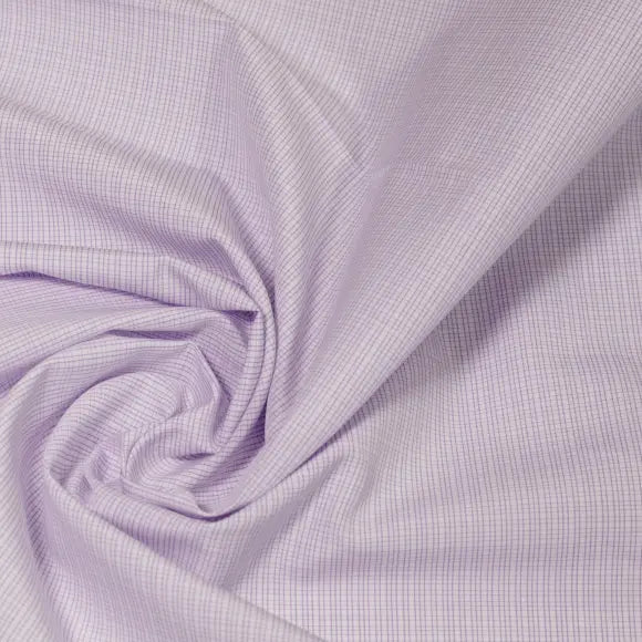 Supraluxe Lilac Poplin Check 2 Custom Shirt 7054.9271.900 - Yeossal