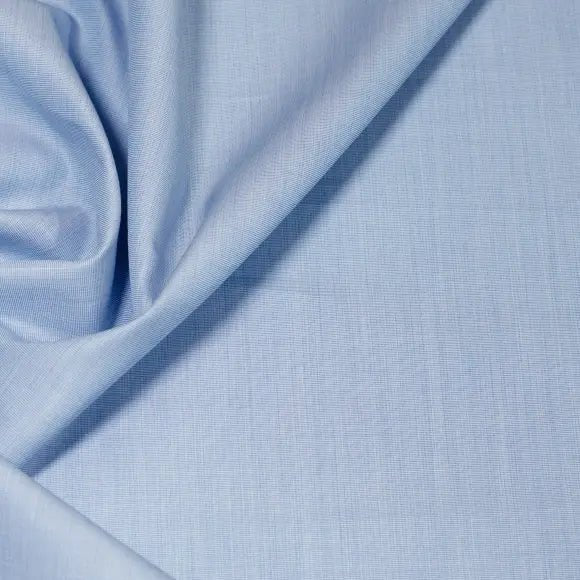 Supraluxe Medium Blue Poplin Solid Plain 1 Custom Shirt 7054.3412.260 - Yeossal