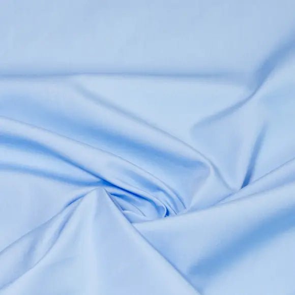Supraluxe Medium Blue Poplin Solid Plain 4 Custom Shirt 7053.1407.244 - Yeossal