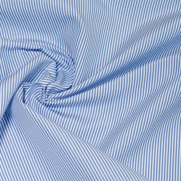 Supraluxe Medium Blue Poplin Stripes 1 Custom Shirt 7054.3411.260 - Yeossal