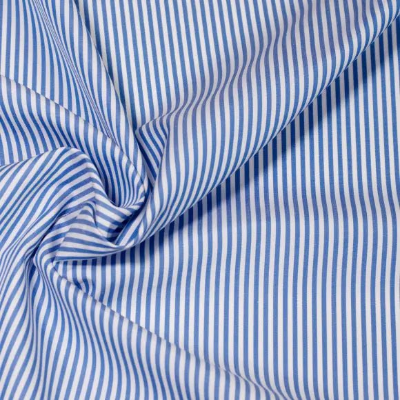 Supraluxe Medium Blue Poplin Stripes 3 Custom Shirt 7054.4036.035 - Yeossal