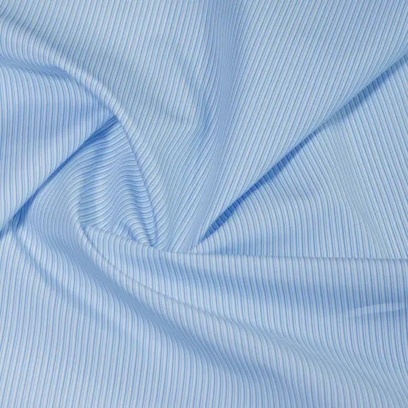 Supraluxe Medium Blue Poplin Stripes 4 Custom Shirt 7054.9268.400 - Yeossal