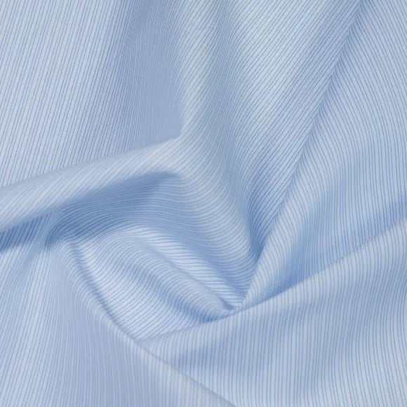 Supraluxe Medium Blue Poplin Stripes 5 Custom Shirt 7054.9270.400 - Yeossal