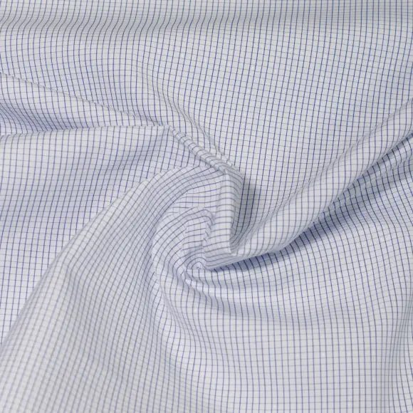 Supraluxe Premio Medium Blue Dobby/Structured Check 2 Custom Shirt 7054.9299.401 - Yeossal