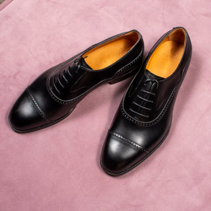 Oriental Stanley Black Leather Shoes - UK 8.5