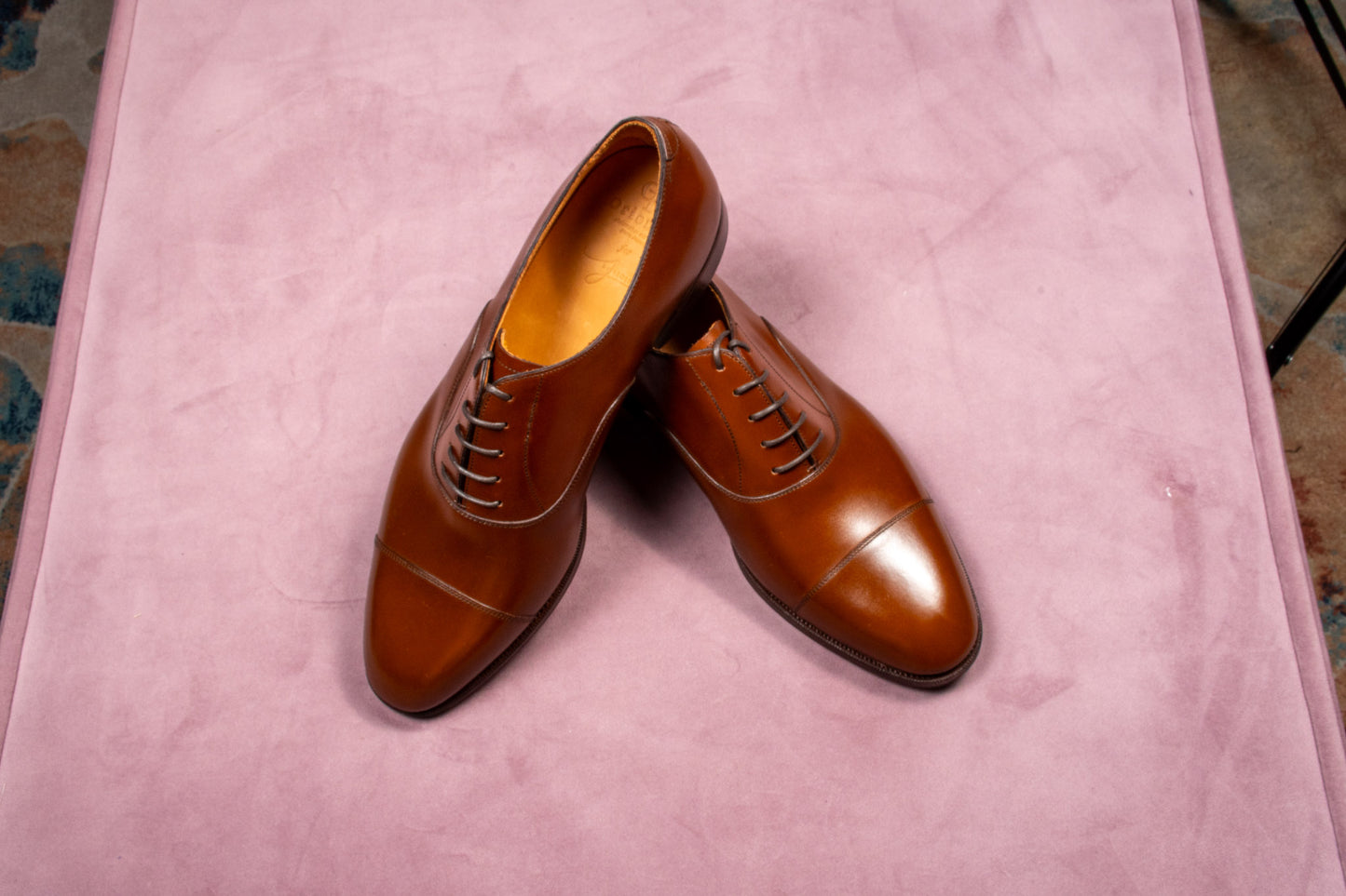 Oriental Harnett Chestnut Box Calf Leather Oxford Shoes - UK 9.5