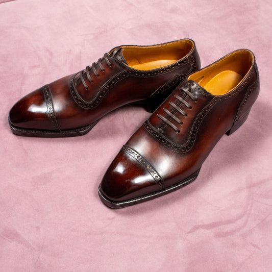 Duke Misty Brown Patina Leather Shoes / SG65 / UK 6E