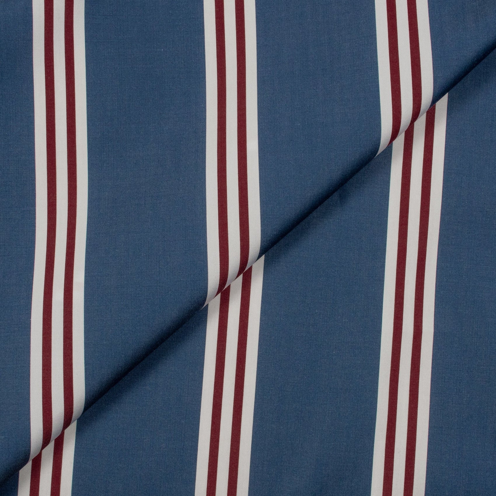 Thomas Mason Regent Swim Blue/White/Red Stripes Cotton Shirt MFC0475 - Yeossal & Co
