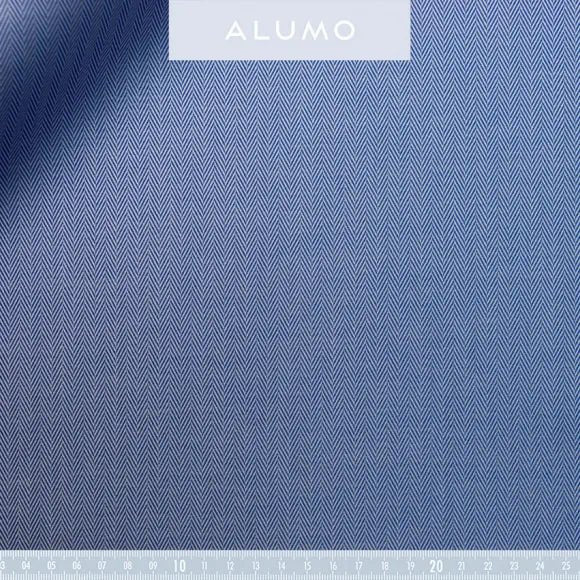 Twill Escort Medium Blue Herringbone Custom Shirt 7352.2121.401 - Yeossal