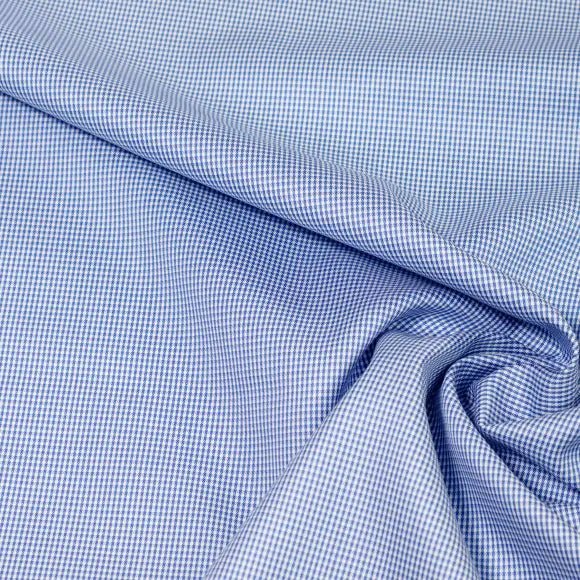 Twill Soprano Medium Blue Twill Check Custom Shirt 7353.7977.404 - Yeossal