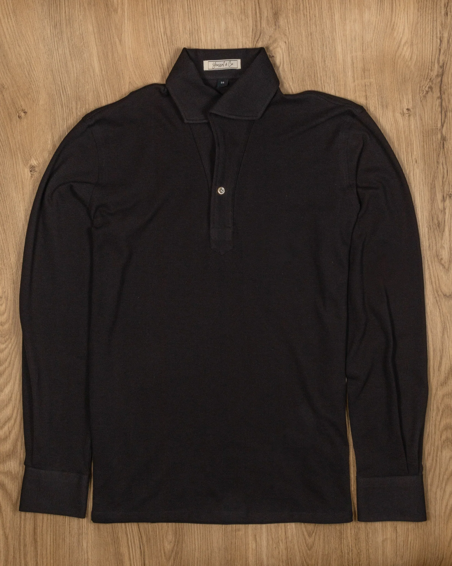 Kai Stretch-Cotton Pique Long Sleeve Polo Shirt