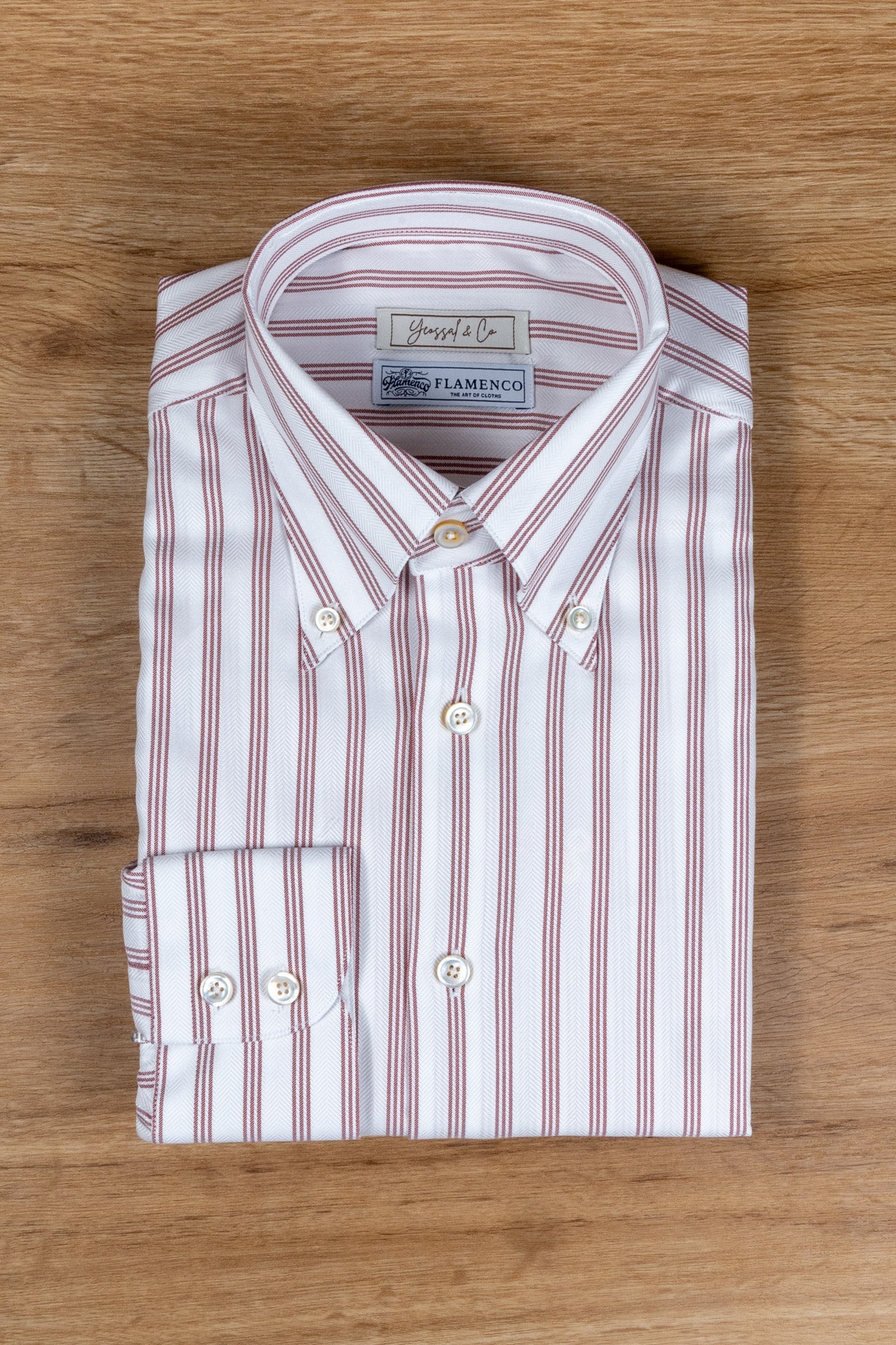 Venetian Red Stripe MGC1481 Custom Cotton Shirt - Yeossal & Co