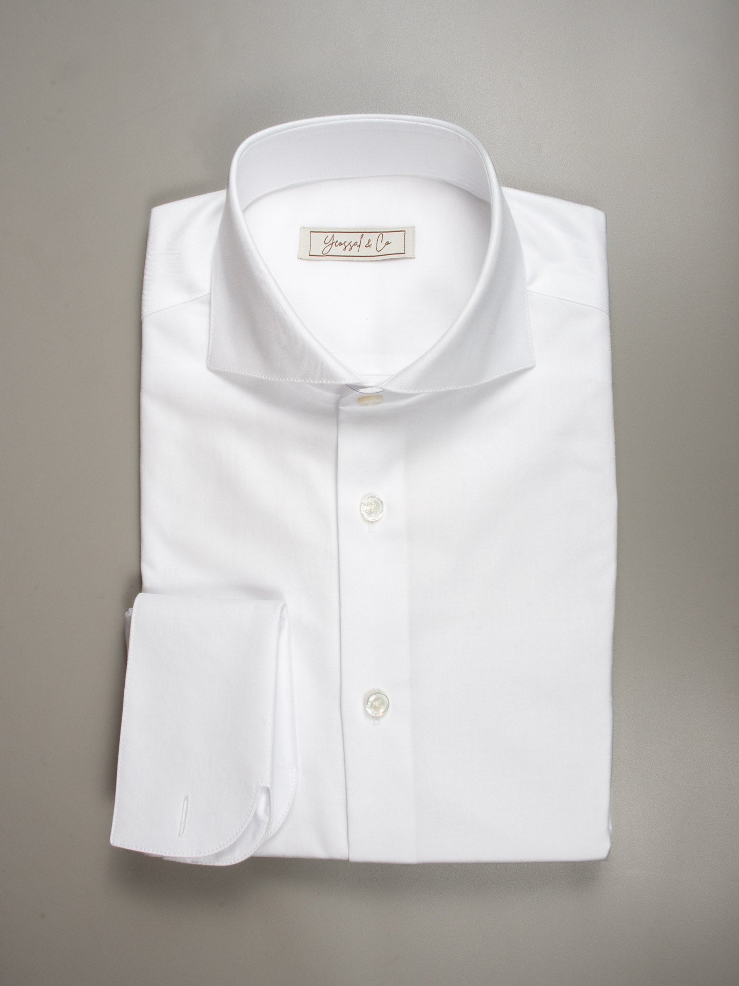 White Cotton Blend Men's Shirt MGA0815 - Yeossal & Co