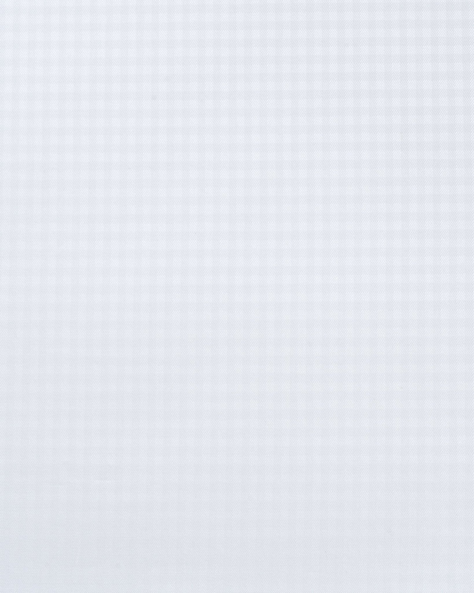 White Small Checks Twill Cotton Custom Shirt MSC3097 - Yeossal & Co