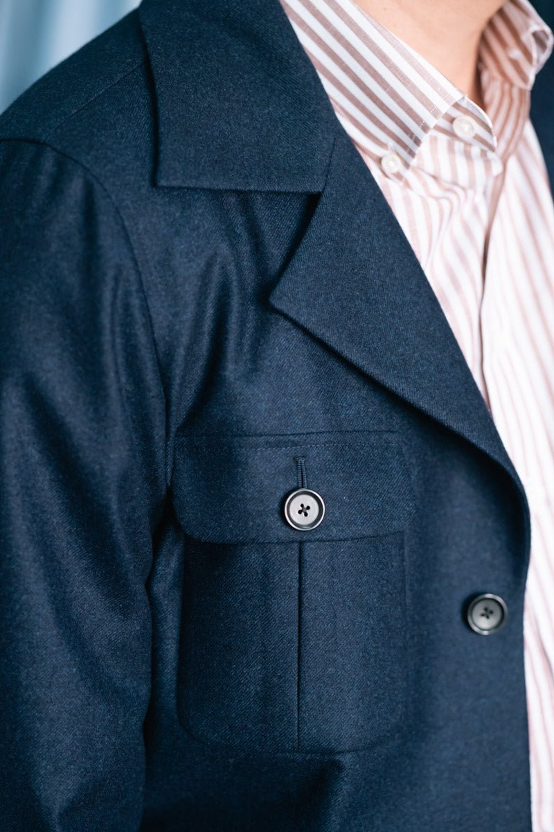 Woollen Flannel Safari Jacket - Yeossal & Co