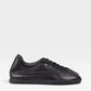 Yeossal black leather unlined GAT sneakers with a textured finish and black laces.