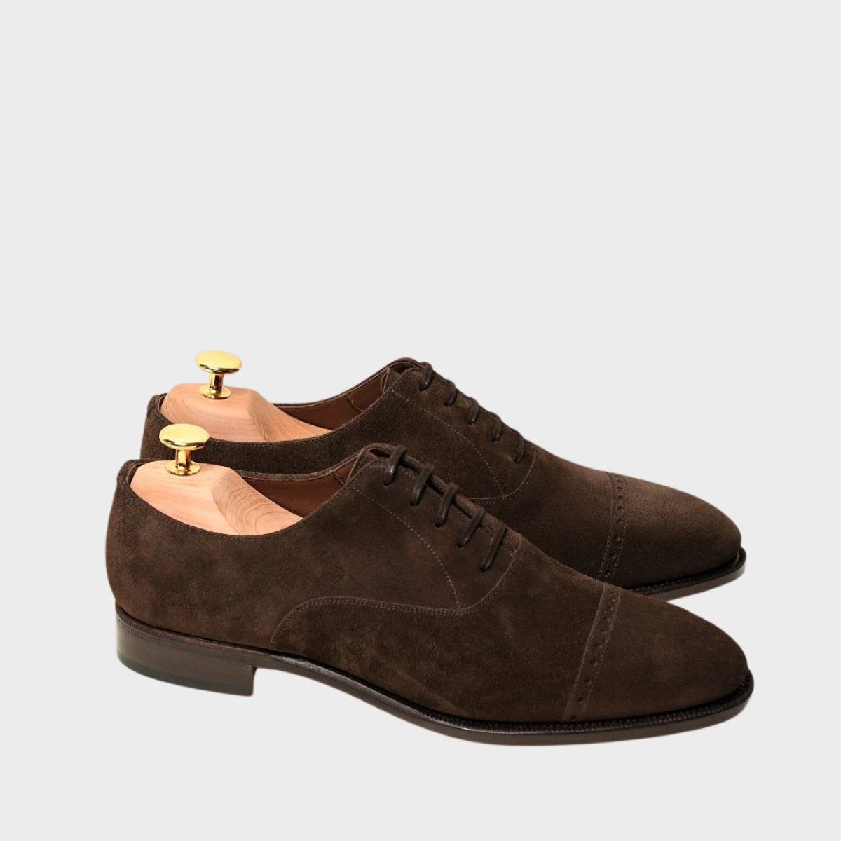 113 Oxford Punched Captoe GOYA Last Brown Suede