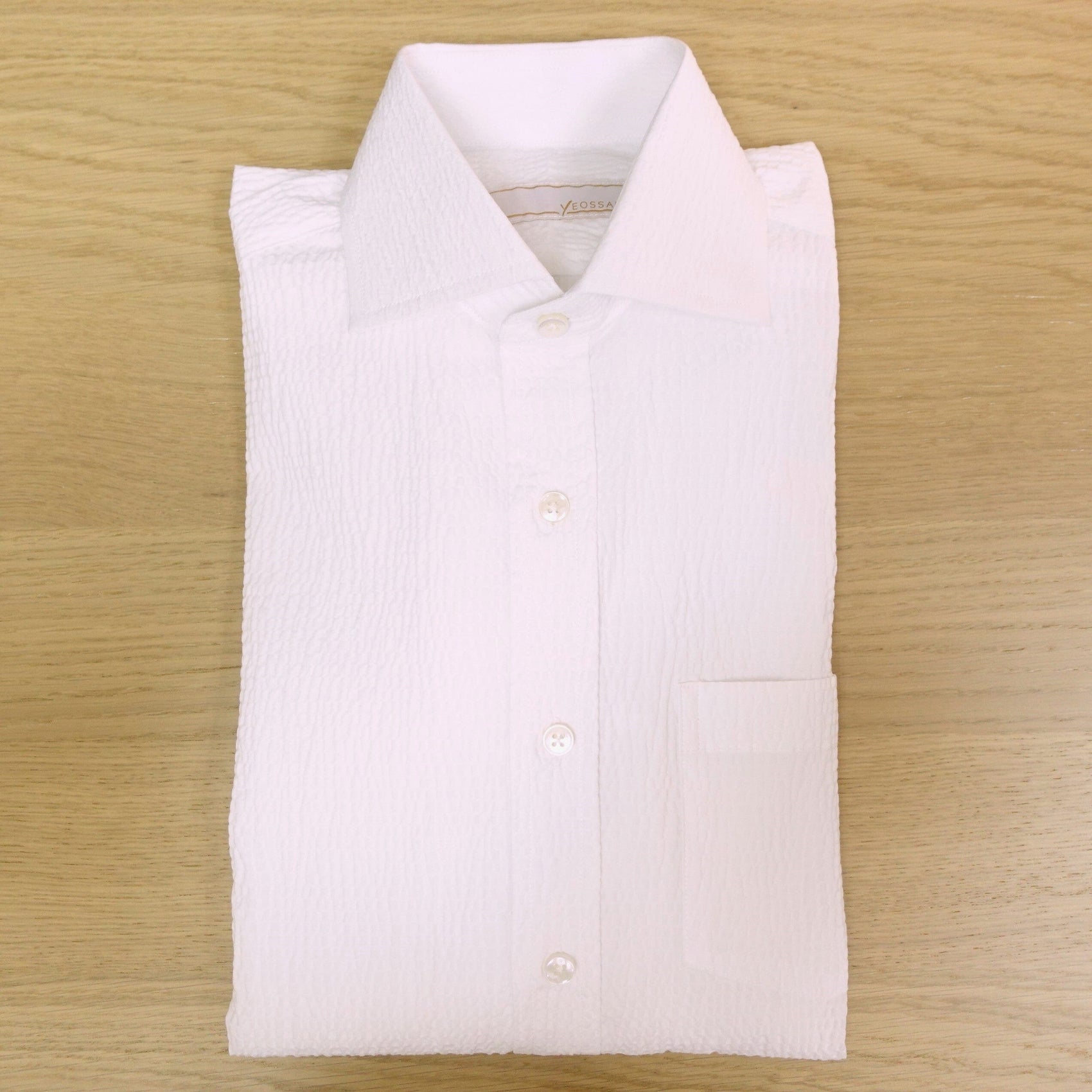 [Sample] White Seersucker Shirt - SS034