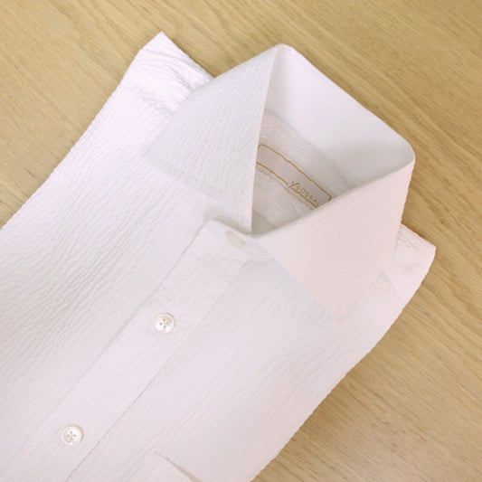 [Sample] White Seersucker Shirt - SS034