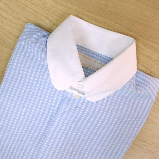 [Sample] Blue Reverse Stripe Shirt - SS032