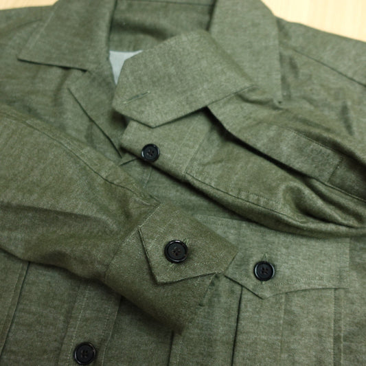 [Sample] Tessituria Monti Melange Brush Cotton Overshirt - SJ015