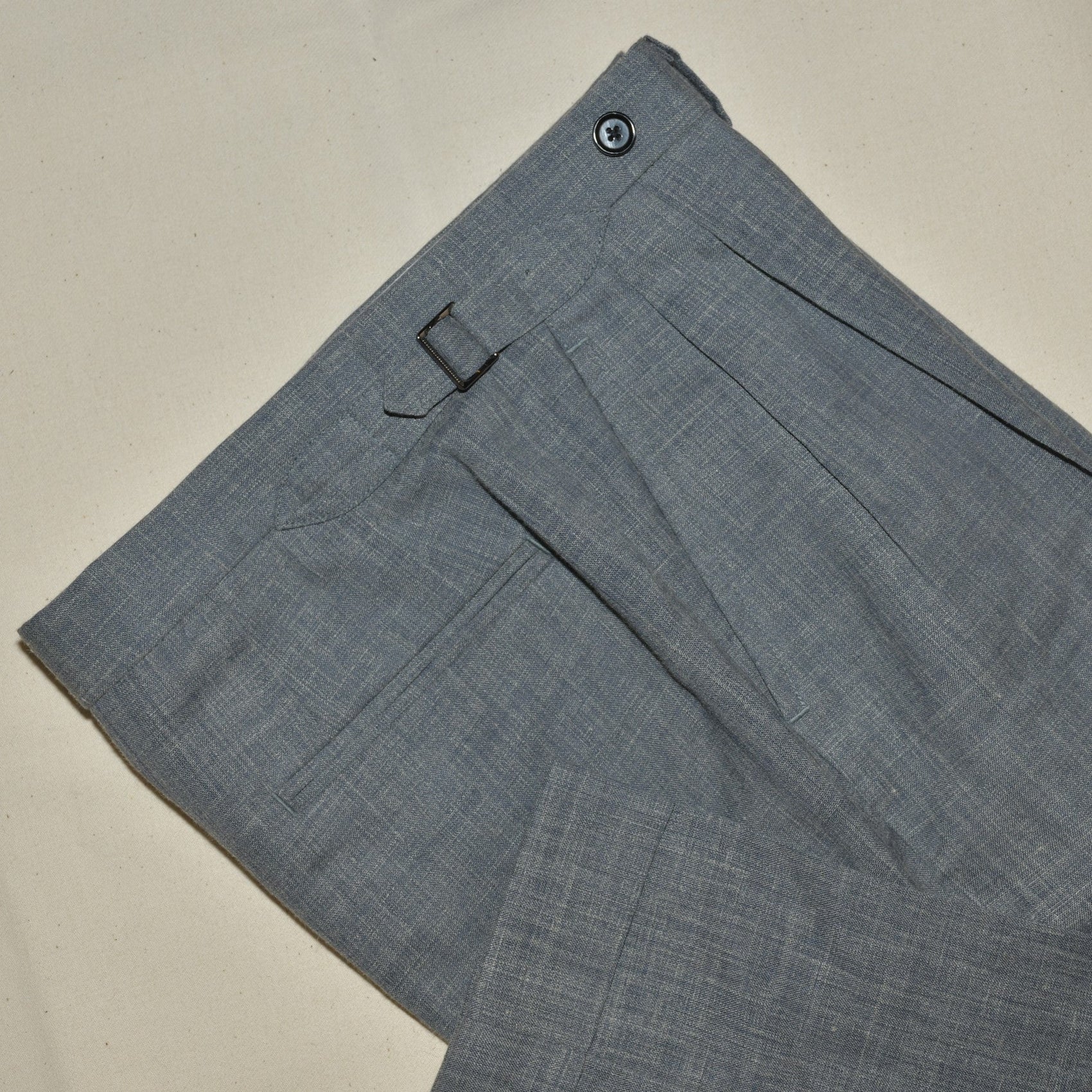 [Sample] Lanitex Linen Blend Smoke Grey Trousers  - ST084