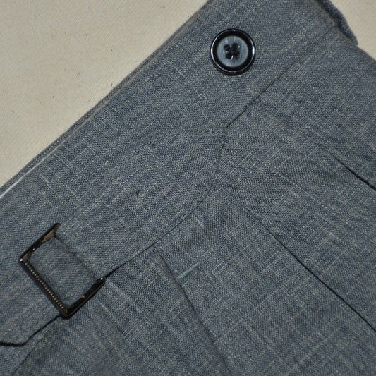 [Sample] Lanitex Linen Blend Smoke Grey Trousers  - ST084