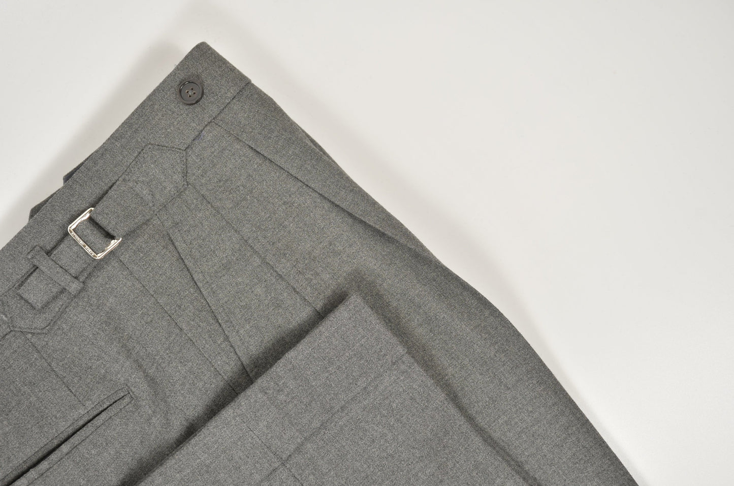 Mid Grey Flannel Extended Waistband Trousers