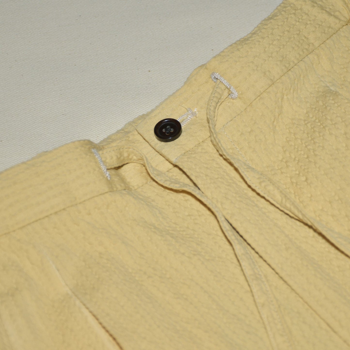 [Sample] Italian Seersucker Cream Trousers  - ST047