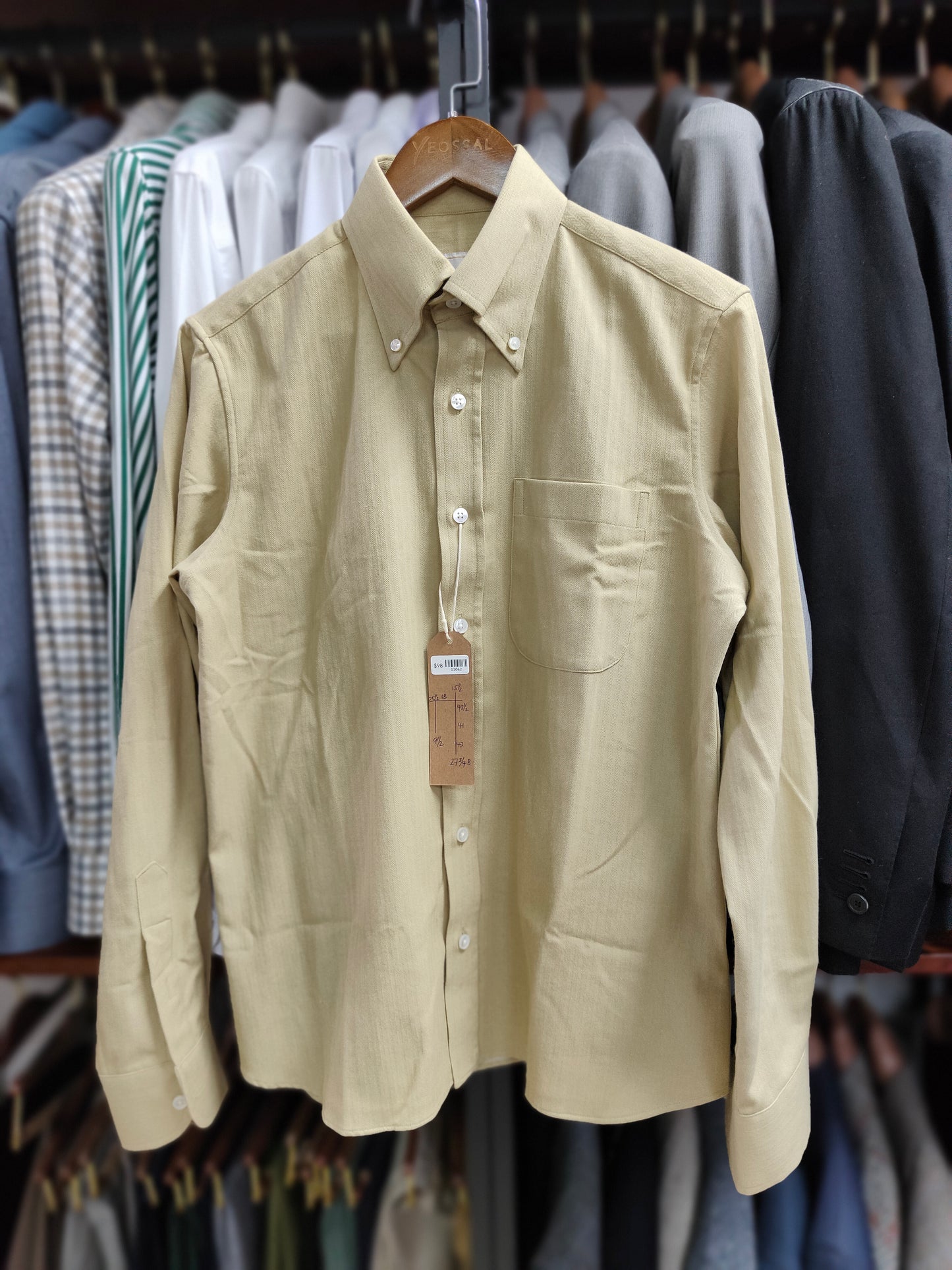 [Sample] Cream Herringbone Shirt - SS062