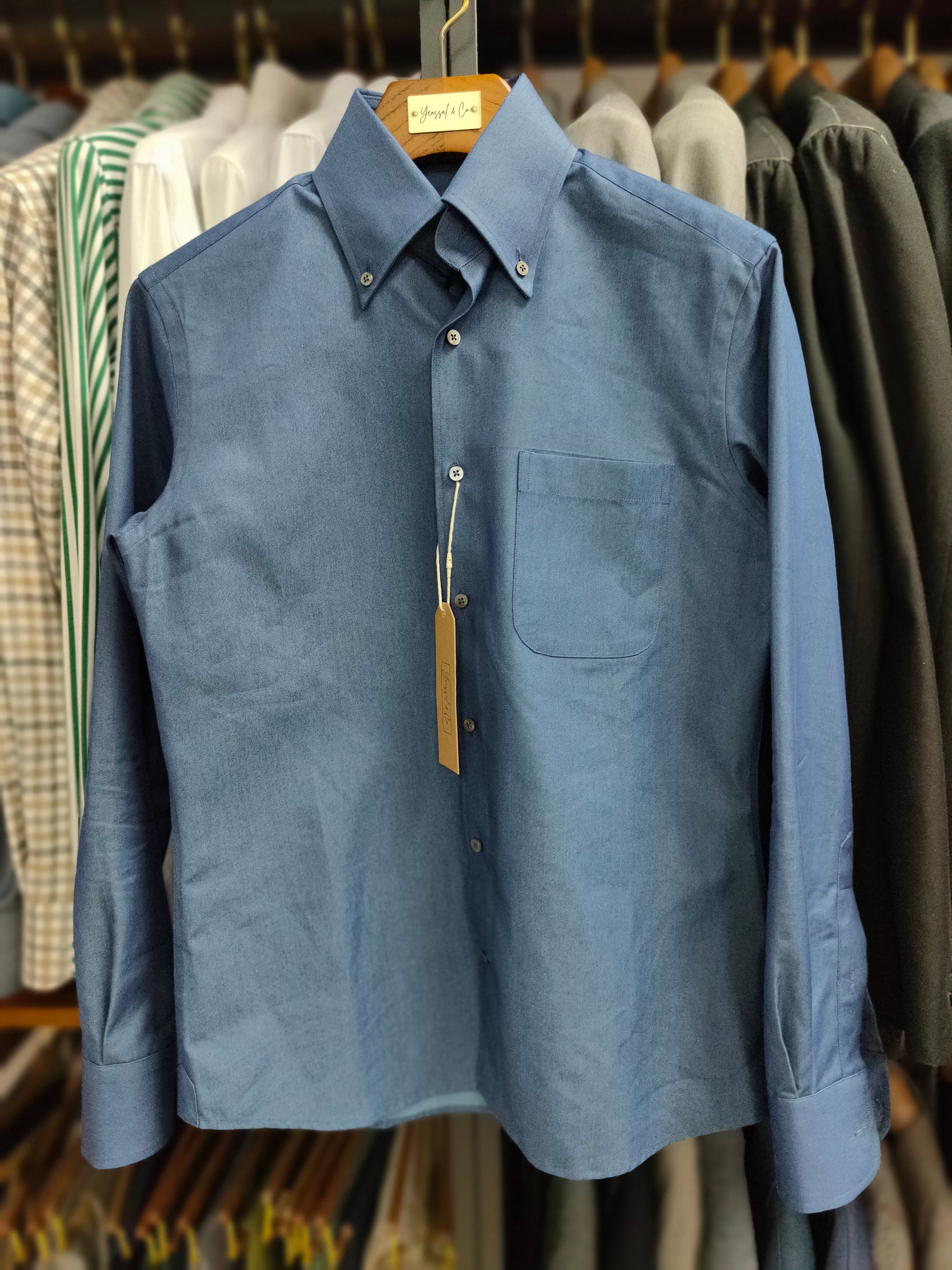 [Sample] Thomas Mason Blue/Indigo Mirror Shirt - SS061