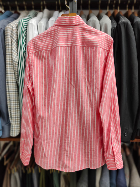 [Sample]  Red/White Stripes Long Sleeves Shirt - SS082