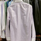 [Sample] White w/ Purple Stripes Long Sleeves Shirt - SS049