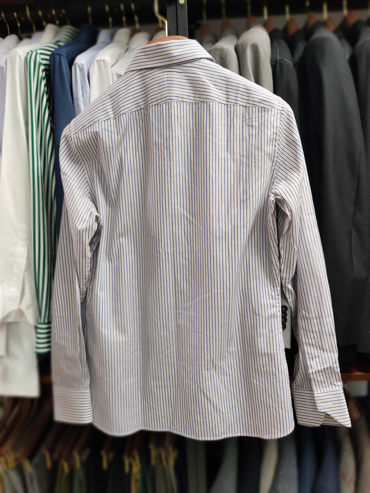 [Sample] Thomas Mason Navy/Red Stripe Long Sleeves Shirt - SS071