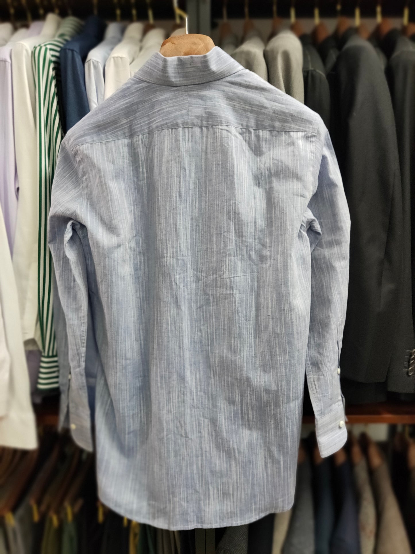 [Sample] Blue Chambray Long Sleeves Shirt - SS079
