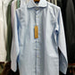 [Sample] Blue/White Stripes Long Sleeves Shirt - SS087