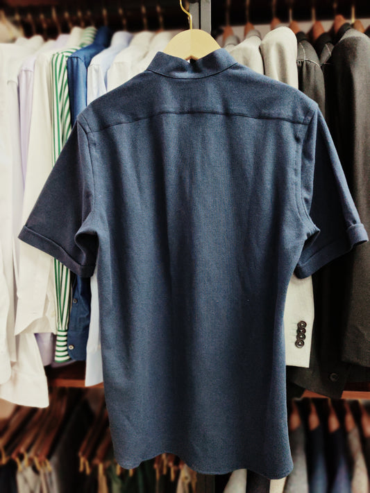 [Sample] Navy Band Collar/Short Sleeves Polo Tee - SS056