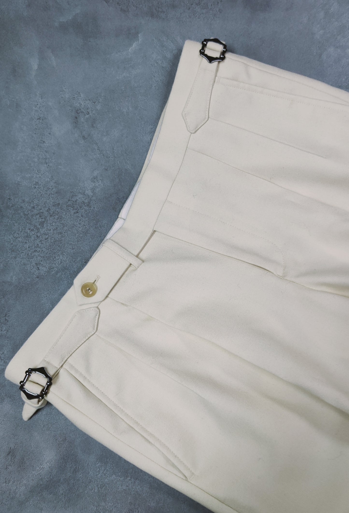 [Sample] Dugdale Plain Old Cream Flannel Trousers  - ST131