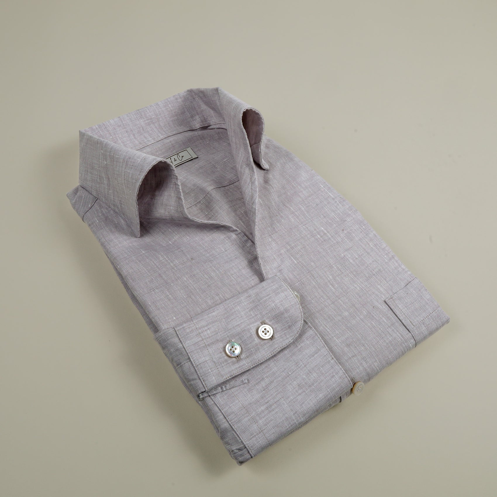 Light Grey Linen Custom Shirt