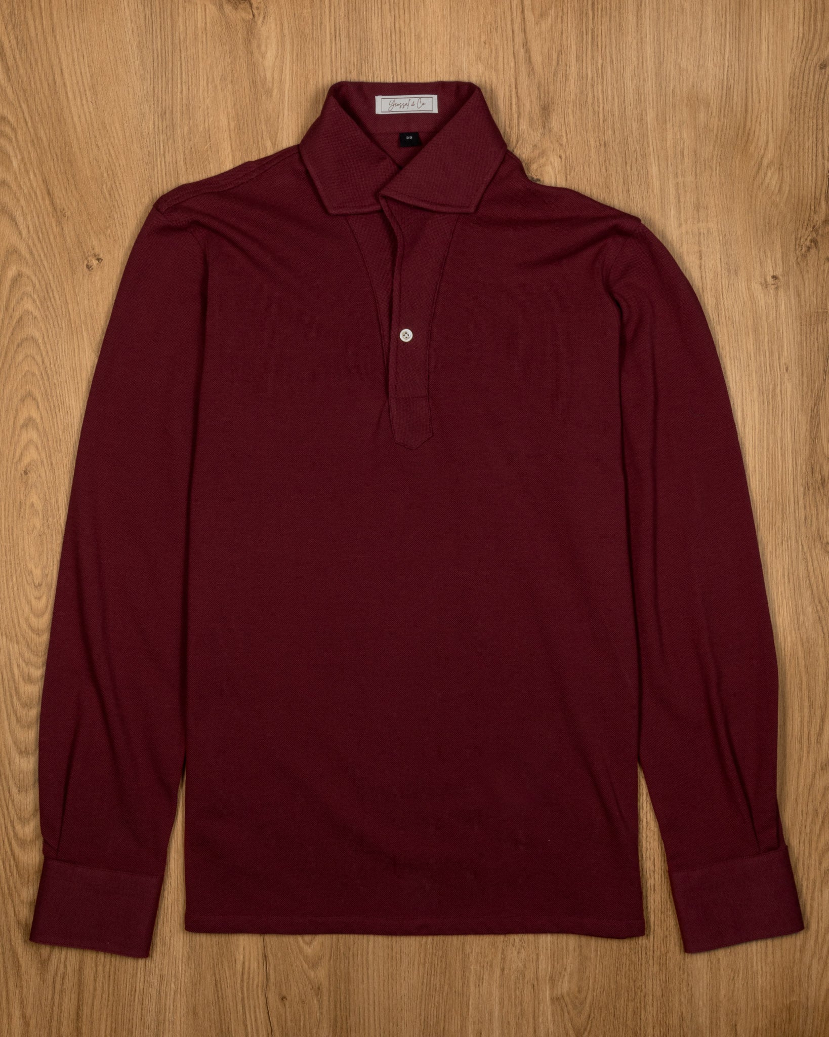 Maroon Stretch-Cotton Pique Polo Shirt MFC0407