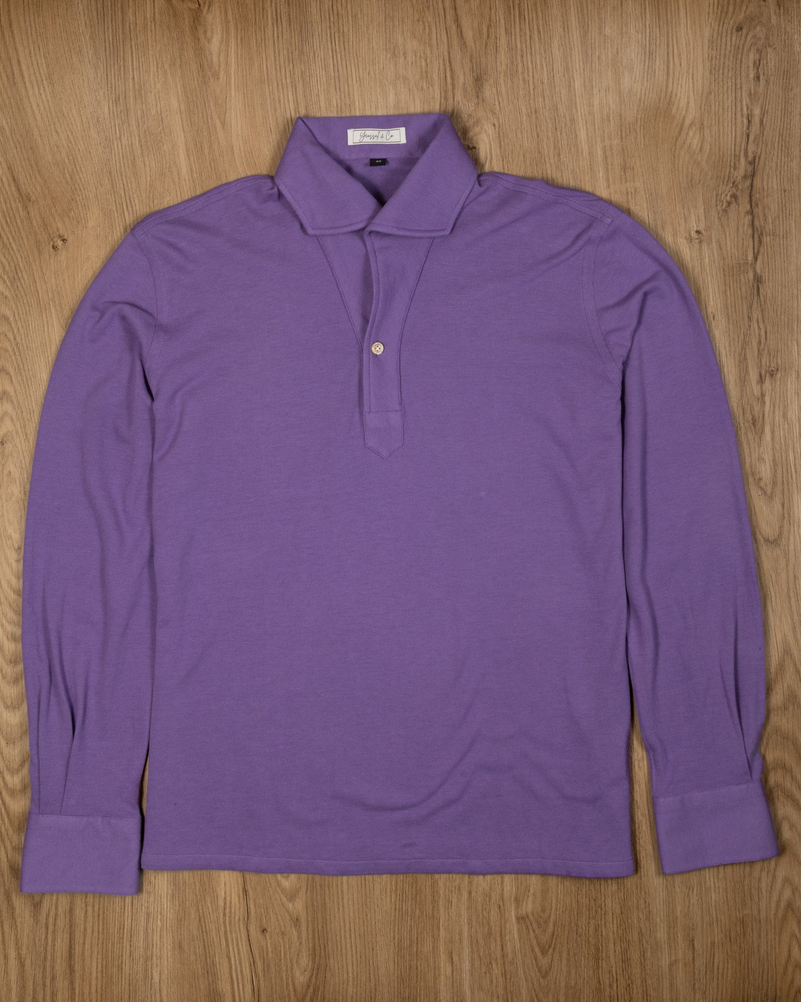 Purple Stretch-Cotton Pique Polo Shirt MFC0009