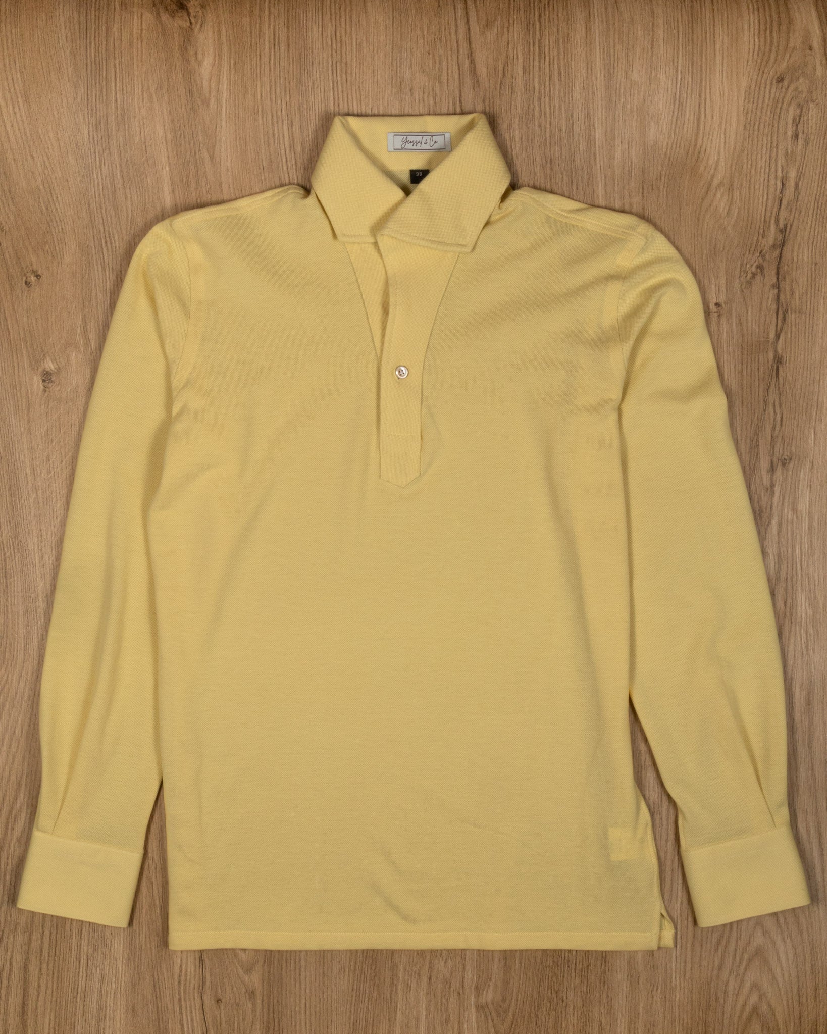 Soft Yellow Stretch-Cotton Pique Polo Shirt MFC0010