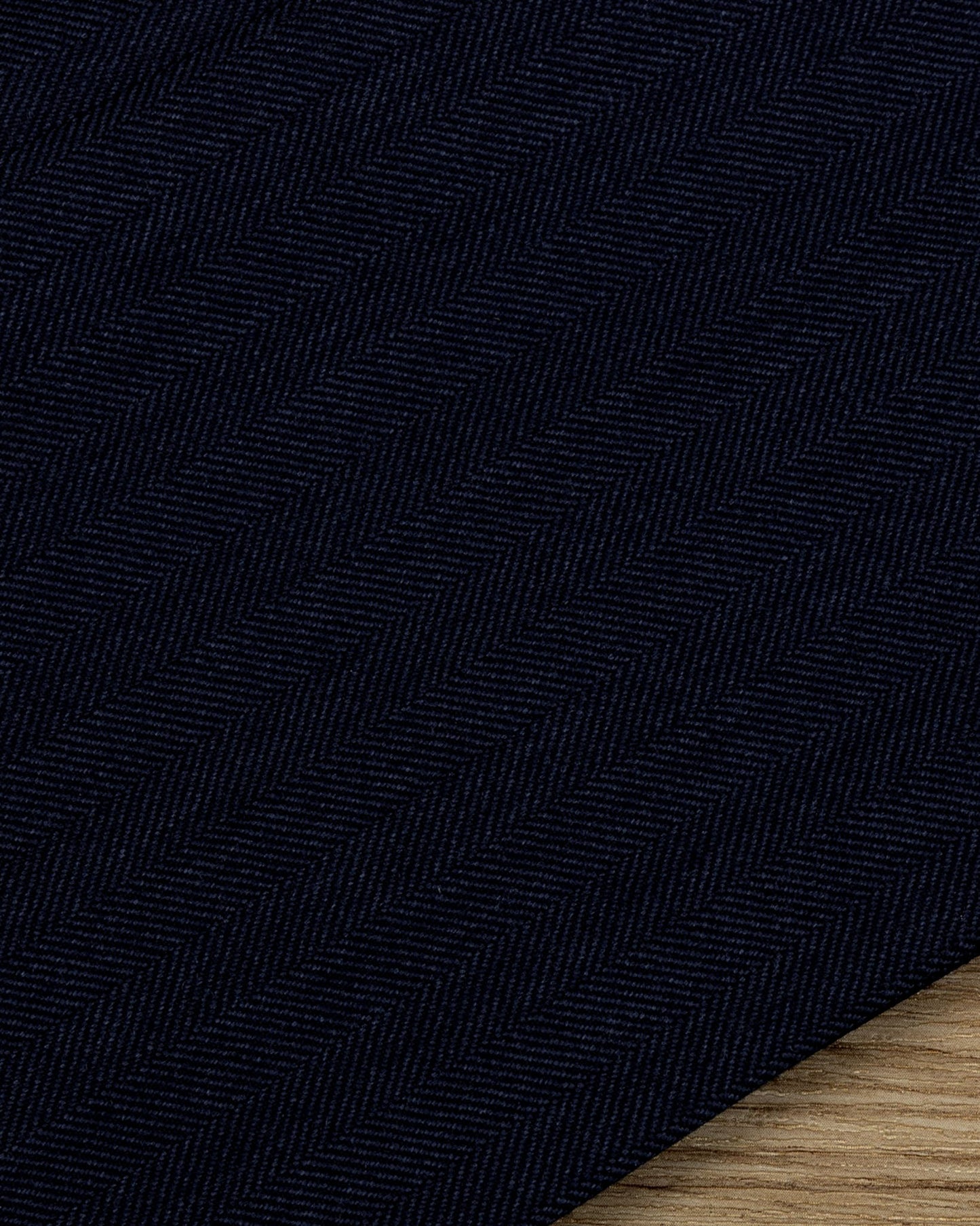 21 Micron Superbio Dark Blue Herringbone Wool Trousers