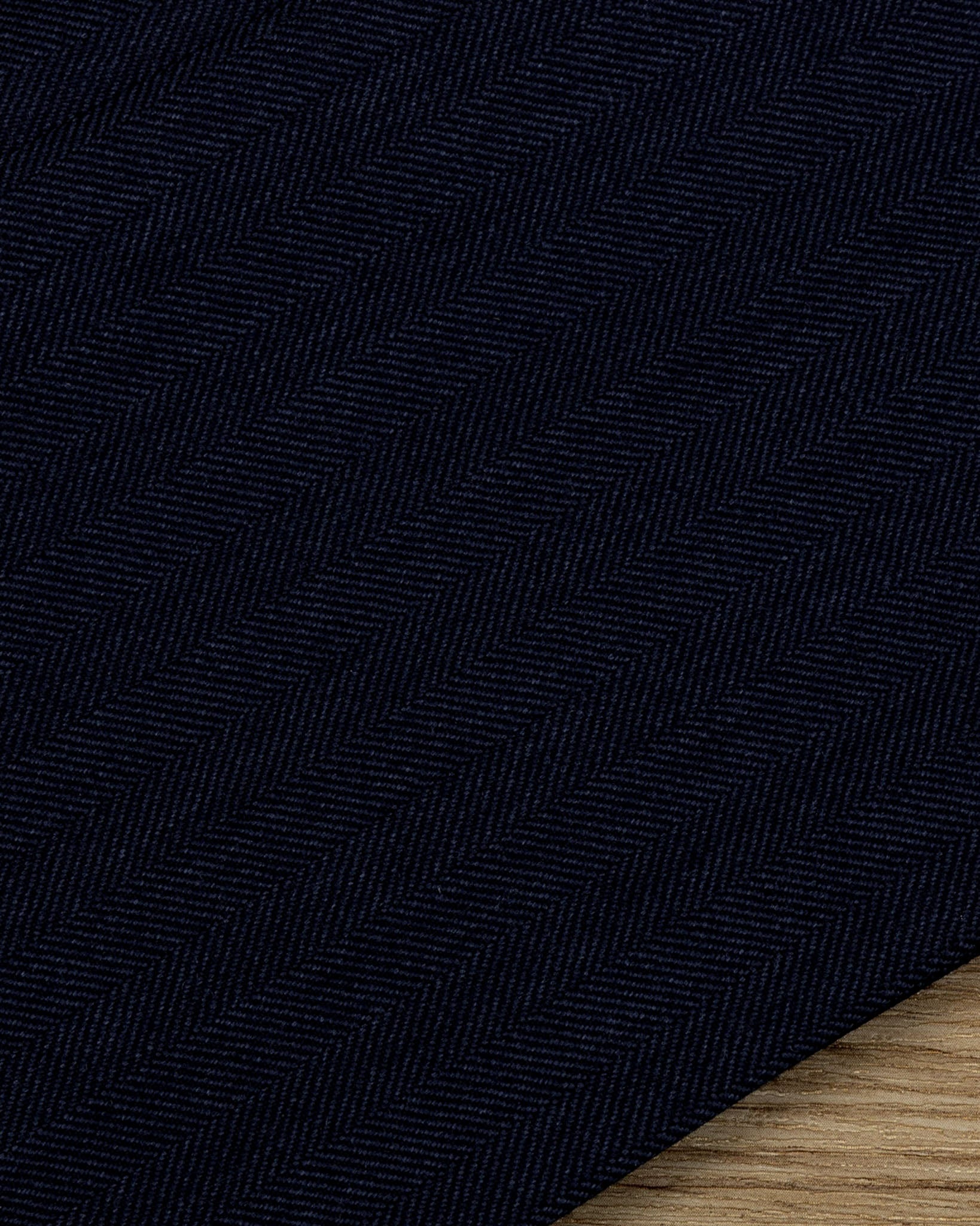 21 Micron Superbio Dark Blue Herringbone Custom Wool Trousers MMW0022