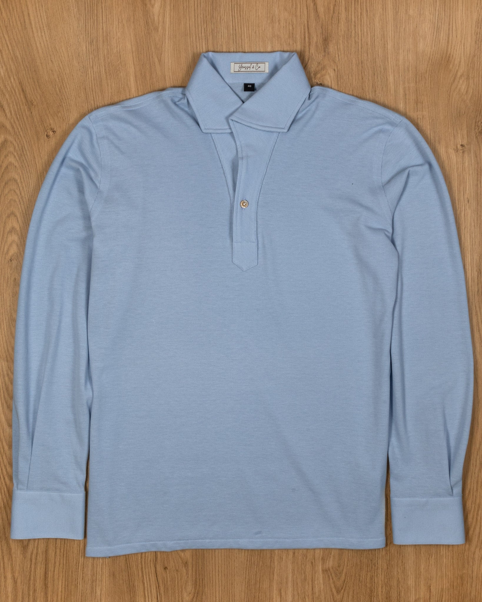 Baby Blue Stretch - Cotton Pique Polo Shirt MFC0005 - Yeossal & Co