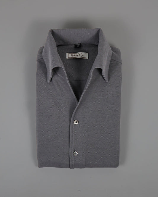 Brayan One - Piece Collar Pique Cotton Shirt - Yeossal & Co