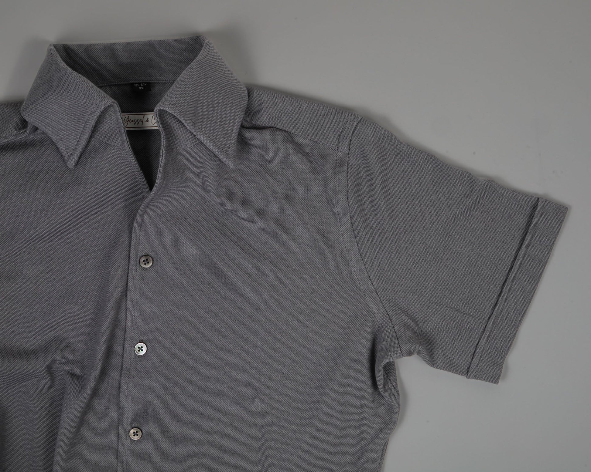 Brayan One - Piece Collar Pique Cotton Shirt - Yeossal & Co