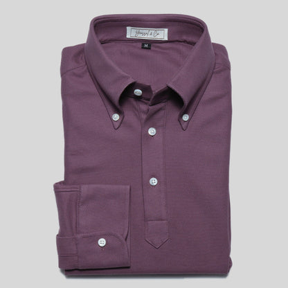 Button Down Pique Cotton Polo Shirt - Yeossal & Co